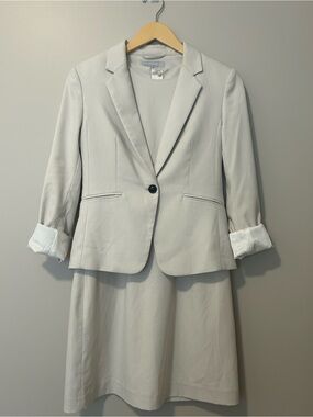 Women’s Light Gray Tailored Blazer with Matching Dress
